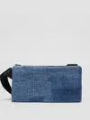 Eileen Fisher Waste No More Crossbody Denim Chest Bag In Blue