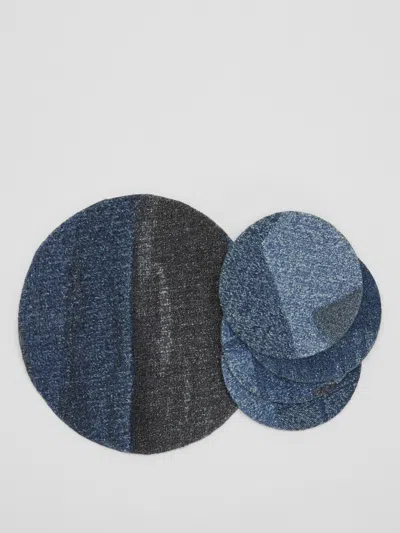 Eileen Fisher Waste No More Denim Coaster & Trivet Set In Purple