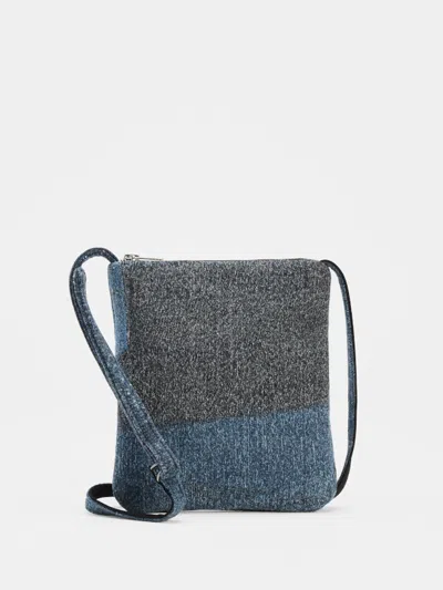 Eileen Fisher Waste No More Denim Crossbody Bag In Gray