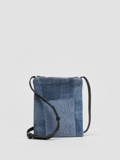 Eileen Fisher Waste No More Denim Crossbody Bag In Blue