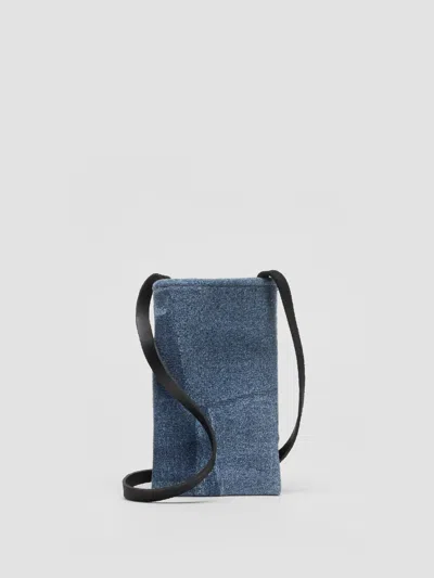 Eileen Fisher Waste No More Denim Phone Pouch In Indigo