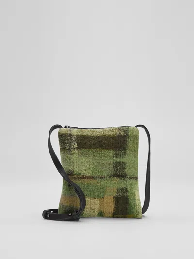 Eileen Fisher Waste No More Felted Crossbody Bag In Green