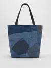 Eileen Fisher Waste No More Large Denim Tote In Purple