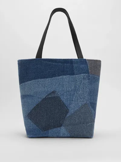 Eileen Fisher Waste No More Large Denim Tote In Purple