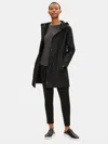 Eileen Fisher Waxed Organic Cotton Stretch Twill Anorak Jacket In Black