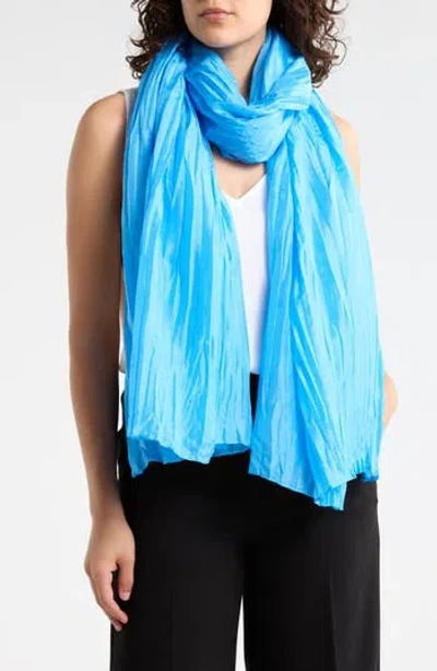 Eileen Fisher Whisper Crushed Silk Scarf In Blue