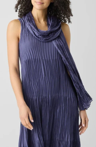 Eileen Fisher Whisper Crushed Silk Scarf In Bluette