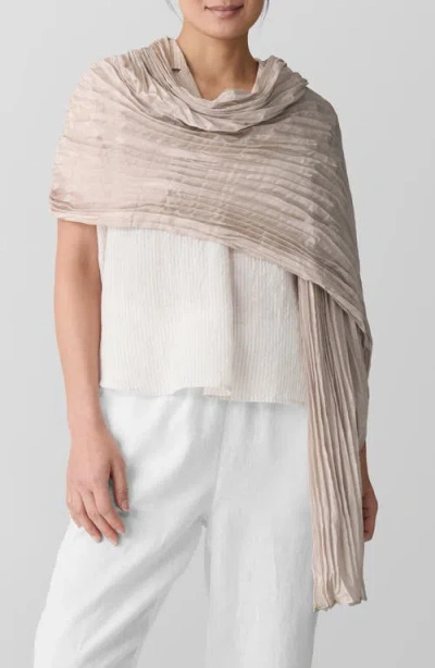Eileen Fisher Whisper Crushed Silk Scarf In Chalk