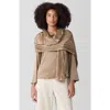 Eileen Fisher Whisper Plissé Silk Scarf In Biscuit