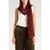 Eileen Fisher Whisper Plissé Silk Scarf In Brown
