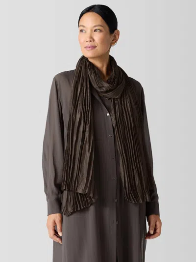 Eileen Fisher Whisper Silk Scarf In Brown