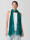 Eileen Fisher Whisper Silk Scarf In Green