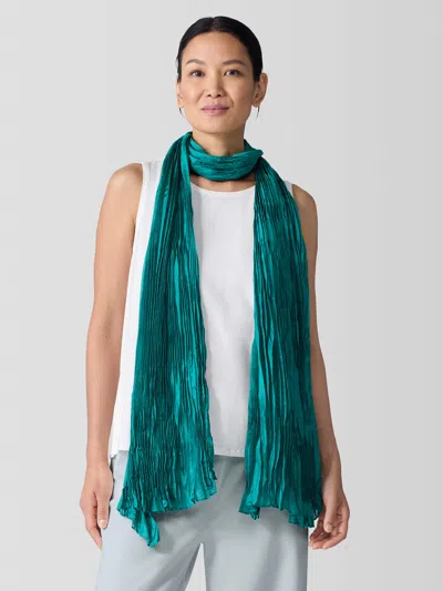 Eileen Fisher Whisper Silk Scarf In Green