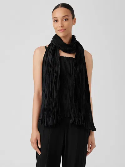 Eileen Fisher Whisper Silk Scarf In Black