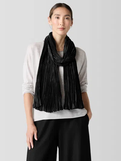 Eileen Fisher Whisper Silk Scarf In Black