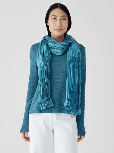 Eileen Fisher Whisper Silk Scarf In Blue