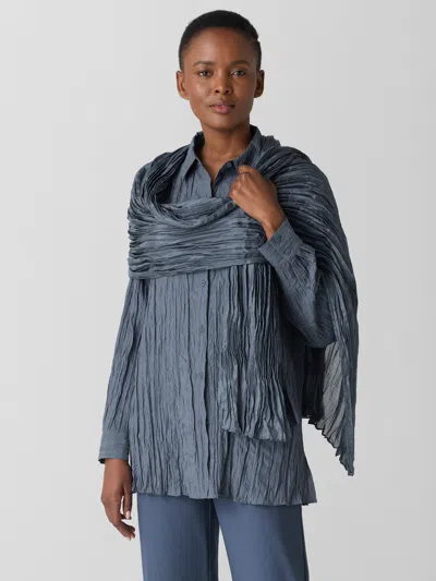 Eileen Fisher Whisper Transitional Silk Scarf In Blue