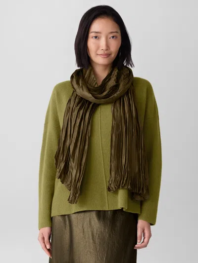 Eileen Fisher Whisper Transitional Silk Scarf In Green