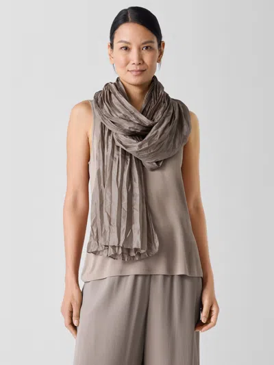 Eileen Fisher Whisper Transitional Silk Scarf In Brown