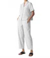 Eileen Fisher White Notch Collar Shirt In White And Black In White