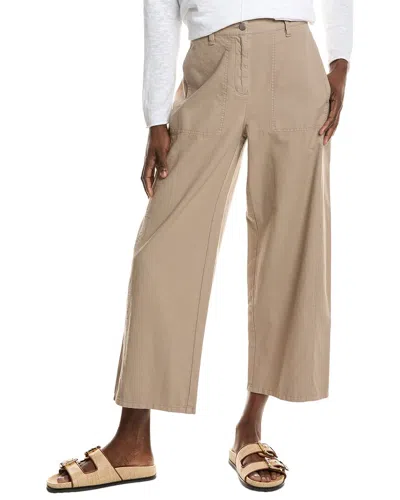 Eileen Fisher Wide Ankle Pant In Brown