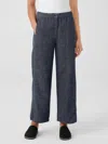 Eileen Fisher Wide Ankle Pant In Denim In Grey