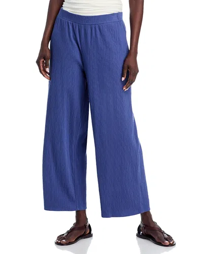 Eileen Fisher Jersey Ankle Wide Leg Pants In Bluette