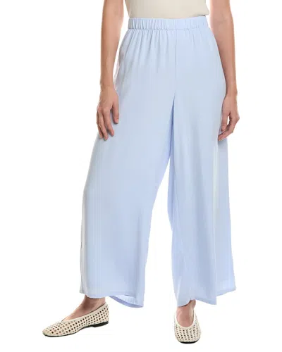 Eileen Fisher Wide Ankle Silk Pant In Multi