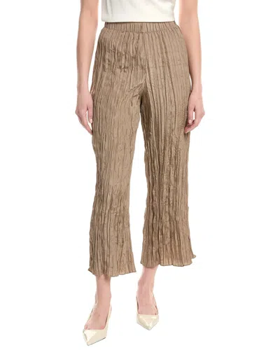 Eileen Fisher Wide Ankle Silk Pant In Purple