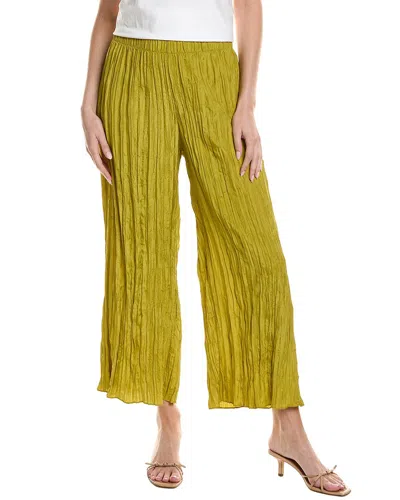 Eileen Fisher Wide Ankle Silk Pant In Yellow