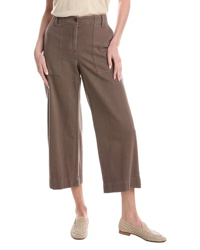Eileen Fisher Wide Cropped Pant In Brown