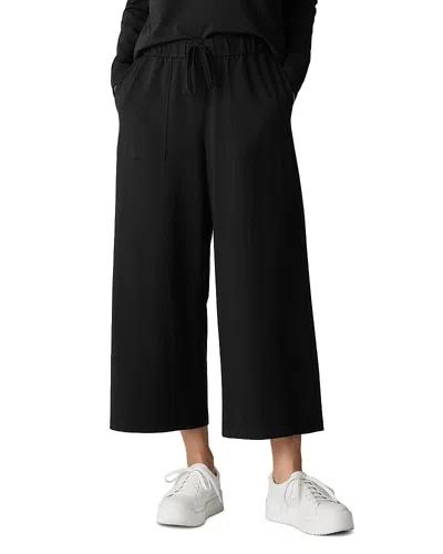 Eileen Fisher Wide Cropped Pants In Black