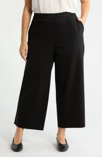 Eileen Fisher Wide Leg Ankle Pants In Black