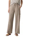 Eileen Fisher Organic Cotton Wide Leg Cargo Pants In Reed