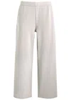 Eileen Fisher Felted Wool Jersey Wide-leg Long Pants In Chalk In Off White