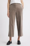 Eileen Fisher Wide Leg Crop Corduroy Pants In Gray