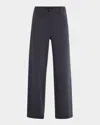 Eileen Fisher Wide-leg Flex Ponte Trousers In Ebony