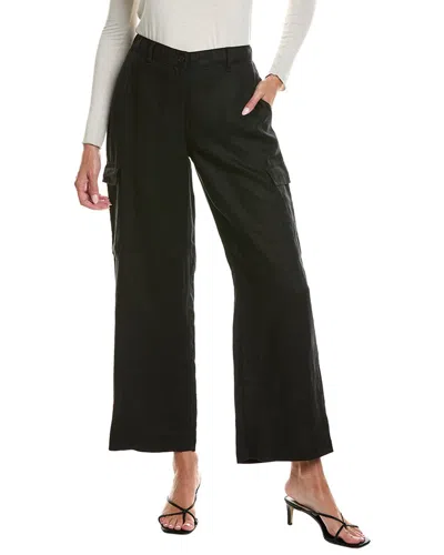 Eileen Fisher Wide Leg Linen Cargo Pant In Black