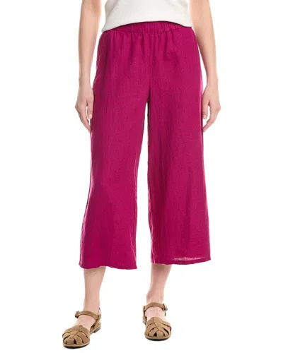 Eileen Fisher Wide Leg Linen Pant In Red