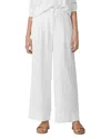 Eileen Fisher Cotton Straight Drawstring Pants In White
