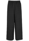 Eileen Fisher Linen Cropped Wide Leg Pants In Black