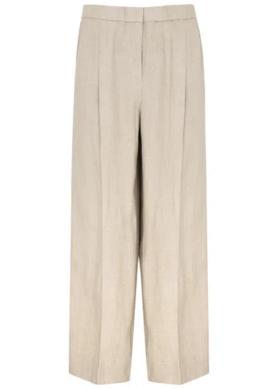 Eileen Fisher Wide-leg Linen Trousers In Natural