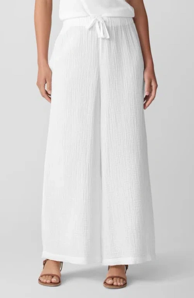 Eileen Fisher Wide Leg Organic Cotton Ankle Pants