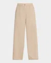 Eileen Fisher Wide-leg Organic Linen Ankle Pants In Neutral