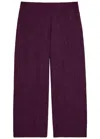 Eileen Fisher Wide-leg Plissé Trousers In Purple