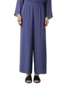 Eileen Fisher Silk Crepe Georgette Ankle Wide Leg Pants In Bluet