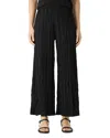 Eileen Fisher Wide Leg Silk Ankle Pants In Black