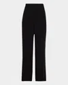 Eileen Fisher Wide-leg Stretch Jersey Pants In Black