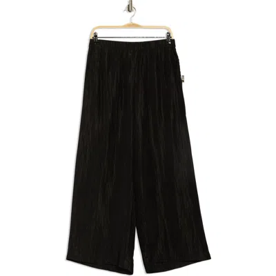 Eileen Fisher Wide Leg Stretch Silk Ankle Pants In Black