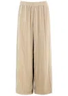 Eileen Fisher Wide-leg Velvet Trousers In Cream